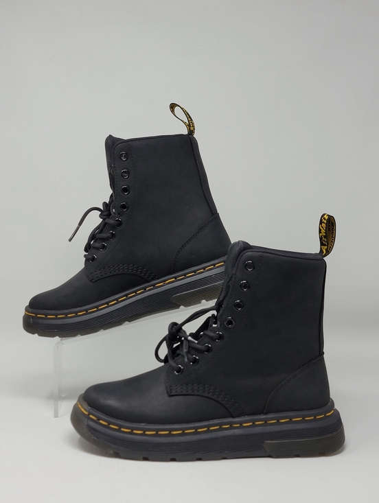 Dr. Martens Crewson Combat Boots Black Nubuck Lace Up Men's Size 4 New - Picture 3 of 10